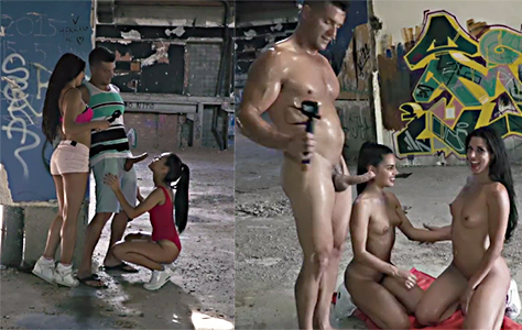 Españolas Apolonia Lapiedra, Y Alexa Tomas, Lo Follan En Un Callejón