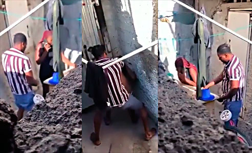 her husband calls her on the cell phone while she was fucking the neighbor