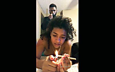 smoking a cigarette with my boyfriend and fucking at the same time