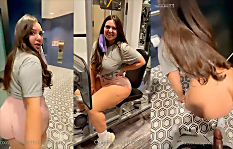 she was in the gym and invites him to the bathroom to fuck intense