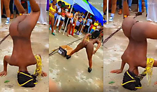 Stripper does anything for her money, watch her slink in public