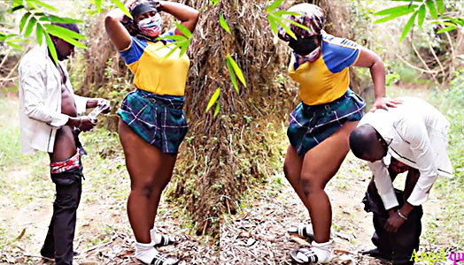 having sex in the forest hidden from her husband