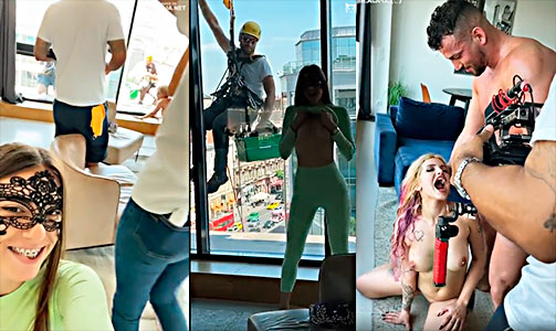 people everywhere even with security harness recording porn