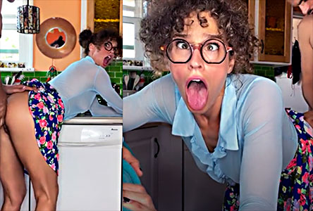 WTF, he takes shit out of her ass fucking her anus intensely