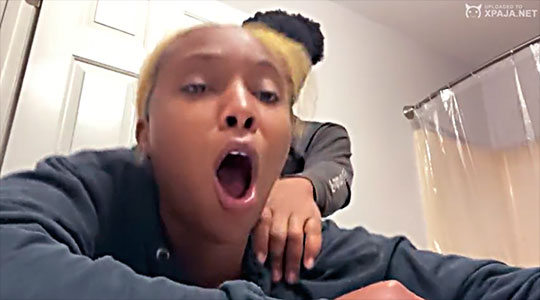 she laughs like a slut as he cums inside her pussy