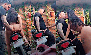 The most naughty in the neighborhood fucks the guy on the motorcycle