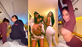rapper tyga traveling with several whores in his private plane