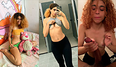 the little girl has an amazing throat against that dick