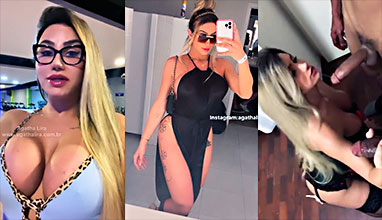 Transexual Agatha Lira Tragando 2 Vergas Con Muchas Facilidad