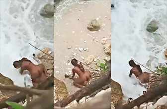 Sanky Panky Es Pillado Singando En las Orillas Del Mar