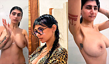 Mia Khalifa leaks intimate porn video in the bathroom