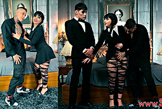 Merlina Addams Forma Un Trio Porno Bien Intenso