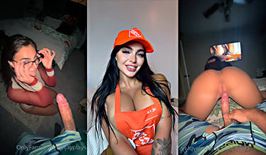 Emily Rinaudo has rough anal sex on Halloween