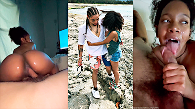 Exhibitionist porn video where she gets two loads from him