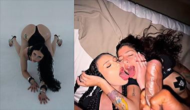 Two young girls against one cock, swallowing it mercilessly.