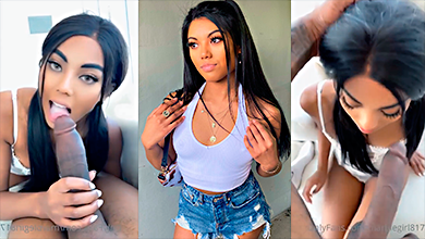 Sophie Vanmeter almost vomited while swallowing that big cock.